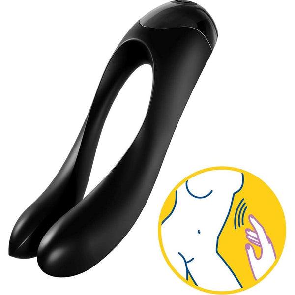 Satisfyer Candy Cane Finger Vibrator Black - Eroticon Ltd