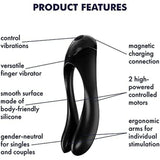 Satisfyer Candy Cane Finger Vibrator Black - Eroticon Ltd