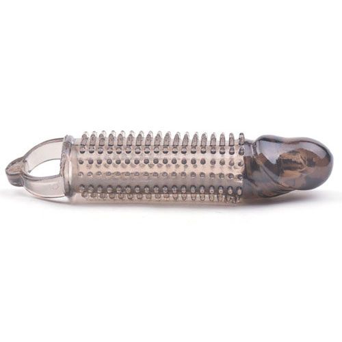 Stretchy Black Penis Sleeve With Pleasure Ridges - Eroticon Ltd