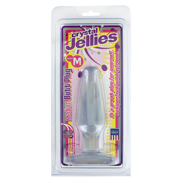 Crystal Jellies Medium Butt Plug Clear - Eroticon Ltd