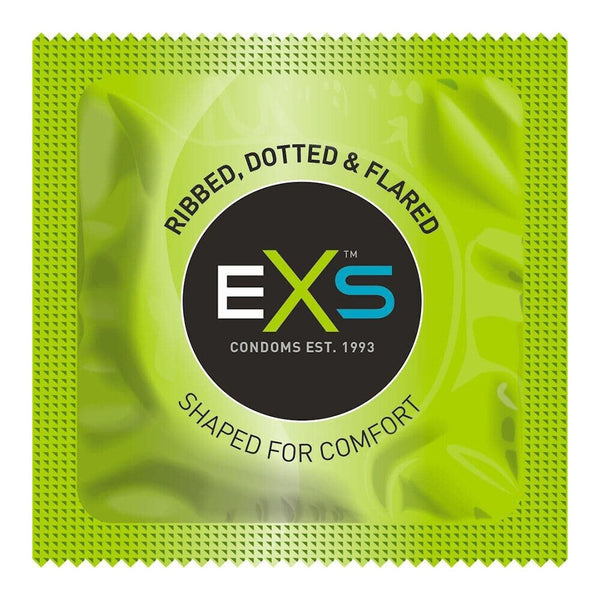 EXS Comfy Fit Ribbed and Dotted Condoms 12 Pack - Eroticon Ltd