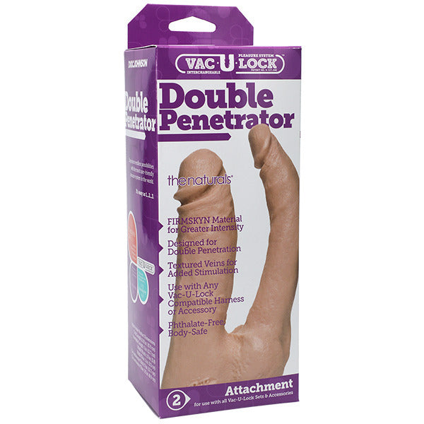 VacULock Double Penetrator Natural Dildo Attachment - Eroticon Ltd
