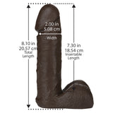 VacULock 8 Inch Realistic Dildo Attachment Black - Eroticon Ltd