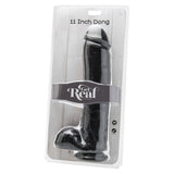 ToyJoy Get Real 11 Inch Dong With Balls Black - Eroticon Ltd