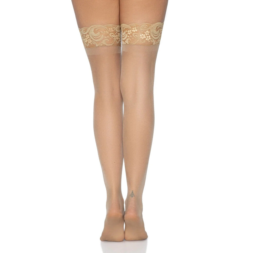 Leg Avenue Stay Up Sheer Thigh Hold Ups Nude UK 8 to 14 - Eroticon Ltd