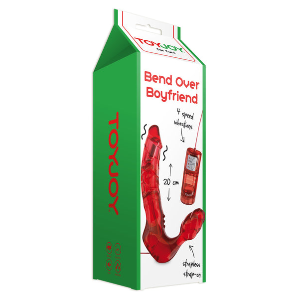 ToyJoy Bend Over Boyfriend Strapless Strap On Red - Eroticon Ltd
