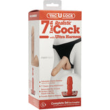 VacULock 7 Inch Realistic Cock With Ultra Harness - Eroticon Ltd