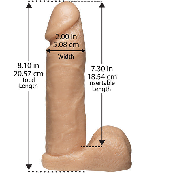 VacULock 8 Inch Realistic Cock With Ultra Harness - Eroticon Ltd