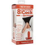 VacULock Ultraskyn 8 Inch Realistic Cock With Ultra Harness - Eroticon Ltd
