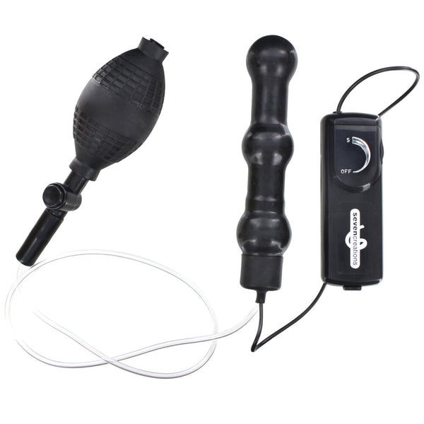 Zepplin Unisex Inflatable Vibrating Anal Wand Black - Eroticon Ltd