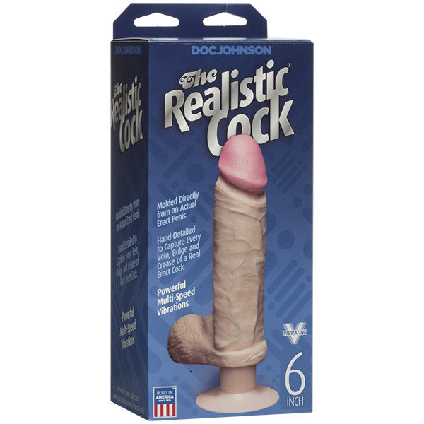 The Realistic Cock 6 Inch Vibrating Dildo Flesh Pink - Eroticon Ltd