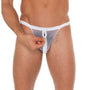 Mens White Mesh Pouch With GString - Eroticon Ltd