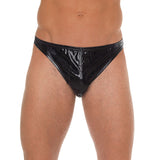Men Black Shiny GString - Eroticon Ltd