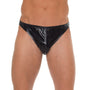 Men Black Shiny GString - Eroticon Ltd