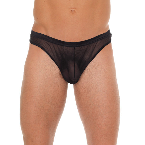 Mens Black Mesh GString - Eroticon Ltd