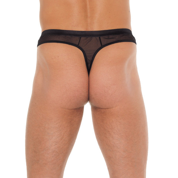 Mens Black Mesh GString - Eroticon Ltd