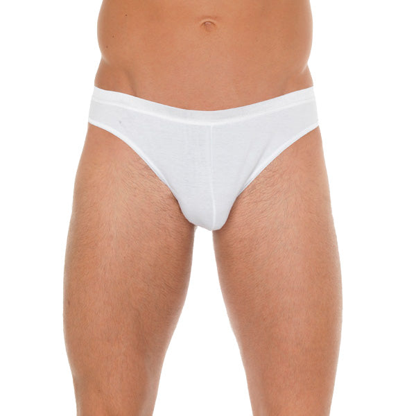 Mens White Cotton GString - Eroticon Ltd