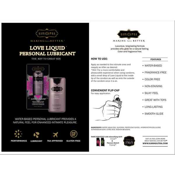 Kama Sutra Love Liquid Lubricant 100ml - Eroticon Ltd