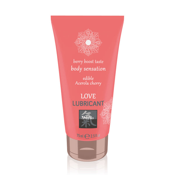 Shiatsu Love Lubricant Edible Acerola Cherry 75ml - Eroticon Ltd