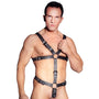 Mens Leather Adjustable Harness With Cock Ring - Eroticon Ltd