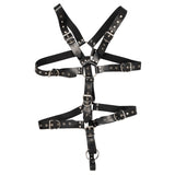 Mens Leather Adjustable Harness With Cock Ring - Eroticon Ltd