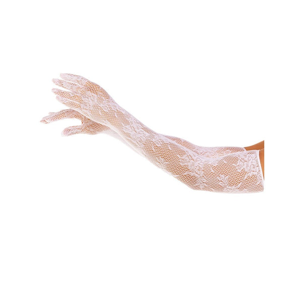 Leg Avenue Opera Floral Gloves White - Eroticon Ltd