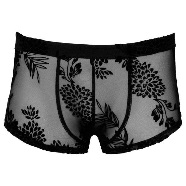 Noir Sheer Floral Lace Pants - Eroticon Ltd
