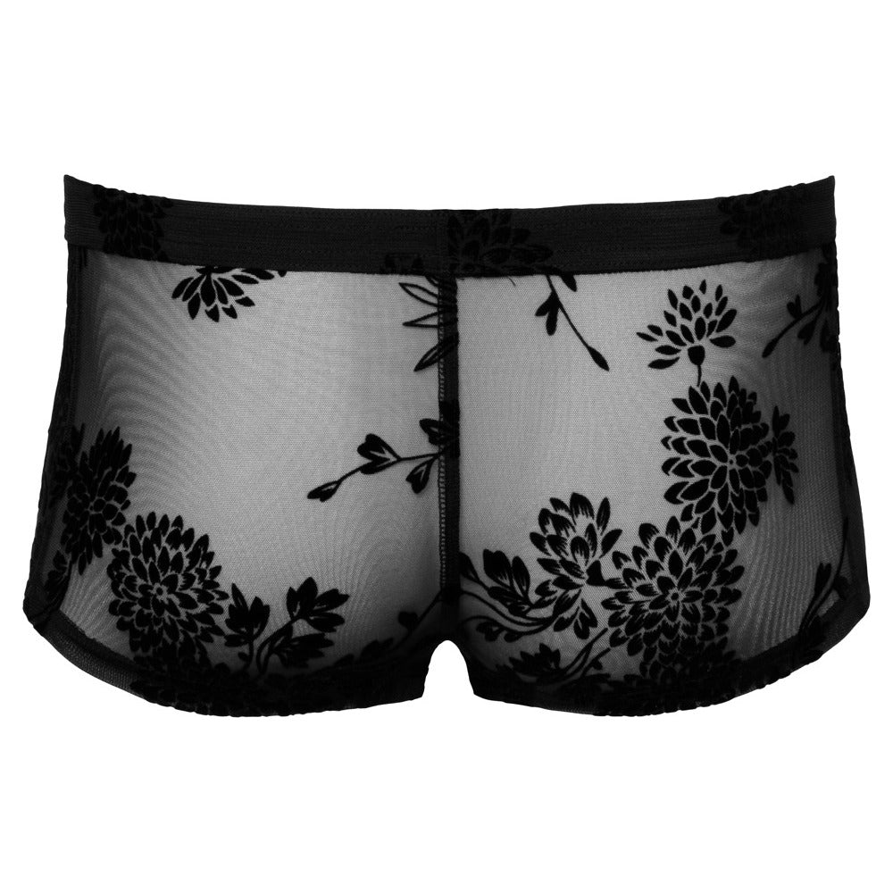 Noir Sheer Floral Lace Pants - Eroticon Ltd