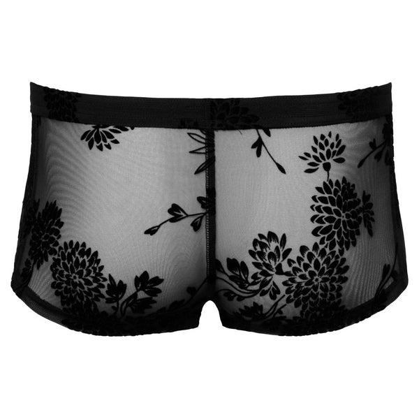 Noir Sheer Floral Lace Pants - Eroticon Ltd