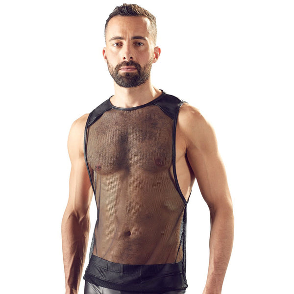Svenjoyment Mens Black Net Shirt - Eroticon Ltd