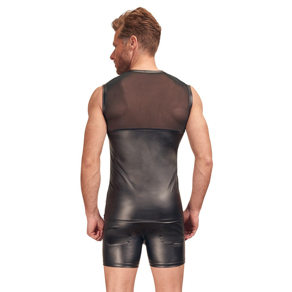 NEK Matte Look Shirt With Chest Harness Black - Eroticon Ltd