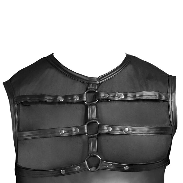 NEK Matte Look Shirt With Chest Harness Black - Eroticon Ltd