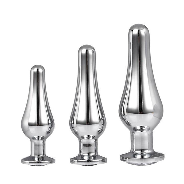 Gleaming Butt Plug Set Silver - Eroticon Ltd