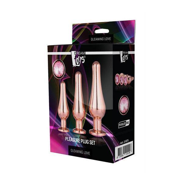 Gleaming Butt Plug Set Rose Gold - Eroticon Ltd