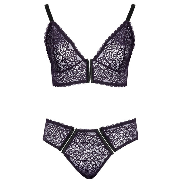 Cottelli Curves Delicate Lace Bralette And Briefs - Eroticon Ltd