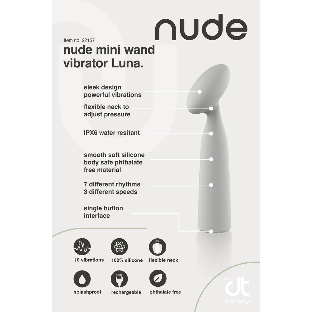 Nude Luna Mini Wand Vibrator - Eroticon Ltd