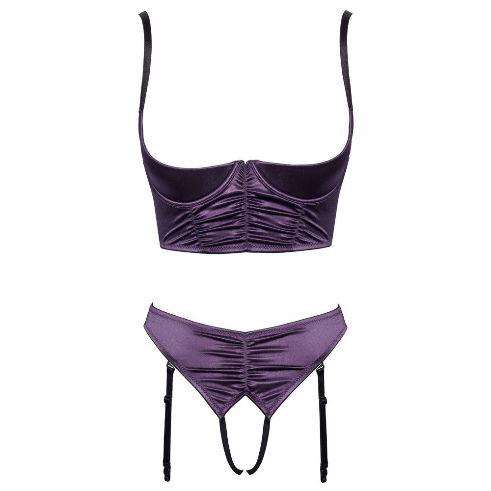Cottelli Satin Quarter Cup Bra Set - Eroticon Ltd
