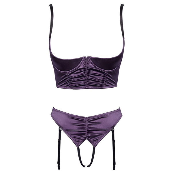 Cottelli Satin Quarter Cup Bra Set - Eroticon Ltd