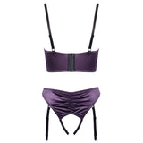 Cottelli Satin Quarter Cup Bra Set - Eroticon Ltd