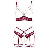 Abierta Fina Open Red Lace Set - Eroticon Ltd