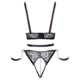 Cottelli Lace and Chain Bondage Crotchless Set - Eroticon Ltd