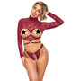 Abierta Fina Open Red Lace Body - Eroticon Ltd