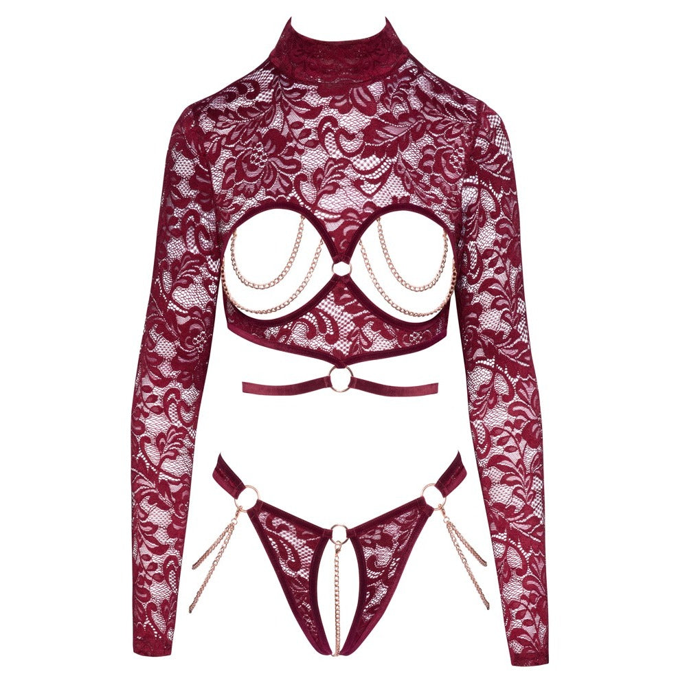 Abierta Fina Open Red Lace Body - Eroticon Ltd