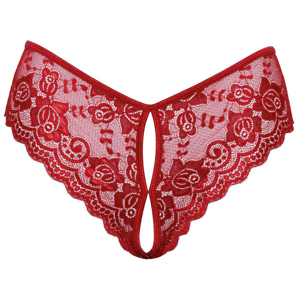 Cottelli Crotchless Panty Red - Eroticon Ltd