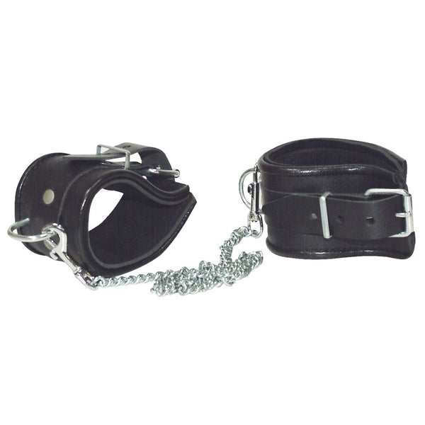 Leather And Chain Ankle Leg Restraint - Eroticon Ltd