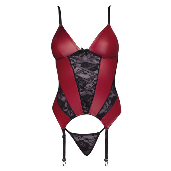 Cottelli Basque and Thong With Lace - Eroticon Ltd