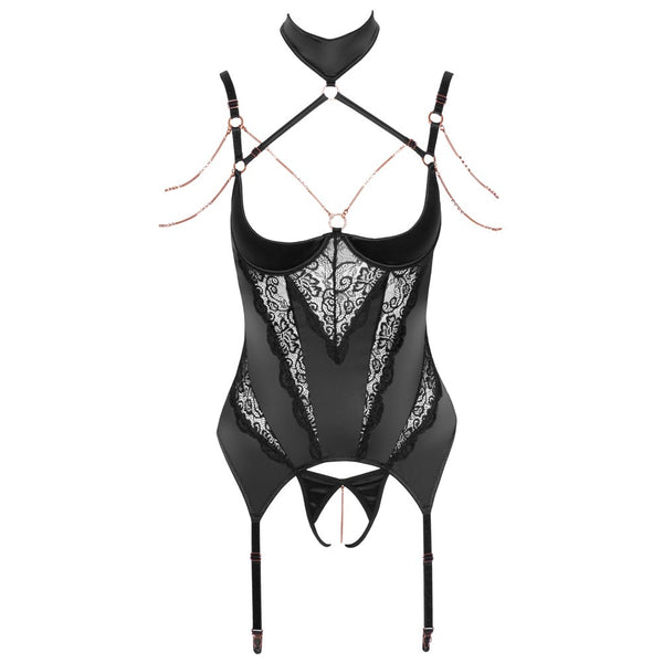 Abierta Fina Open Basque Set With Chains - Eroticon Ltd