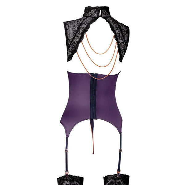 Abierta Fina Basque and Crotchless Set Chains - Eroticon Ltd