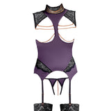 Abierta Fina Basque and Crotchless Set Chains - Eroticon Ltd