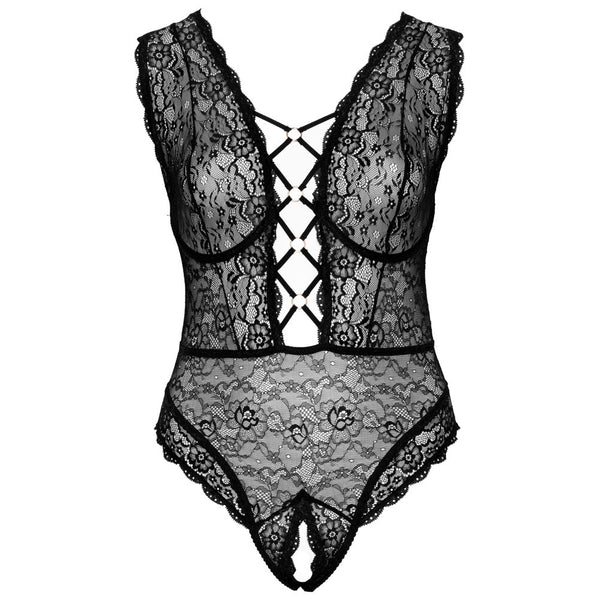 Cottelli Curve Open Crotch Body - Eroticon Ltd